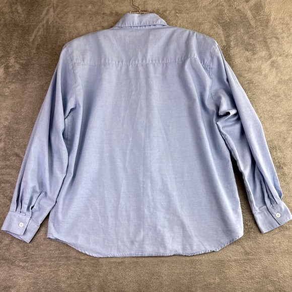 Koret Shirt M Blue Button Down Embroidered Floral Butterfly Embellished Cottage - Picture 3 of 9